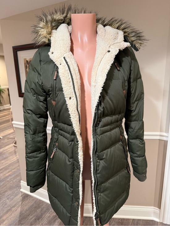 Ralph Lauren Jackets & Blazers - Ralph Lauren Olive Green Faux Fur-Trim Puffer Coat
